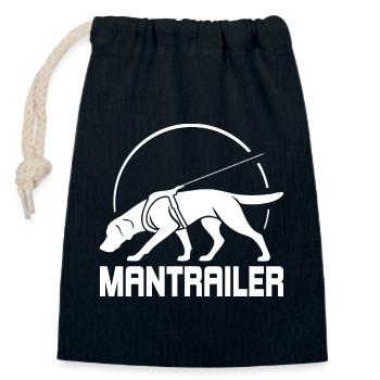 Labrador MANTRAILER Search Dogs Dog Wilsigns - Closable cotton gift bag (14x20cm) - navy - Front