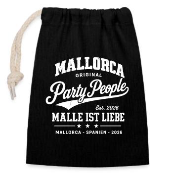 MALLE 2026 Party Les gens Malle sont Amoureux fondé en 2026 - Sac cadeau en coton avec cordon (14 x 20 cm) - noir - Devant