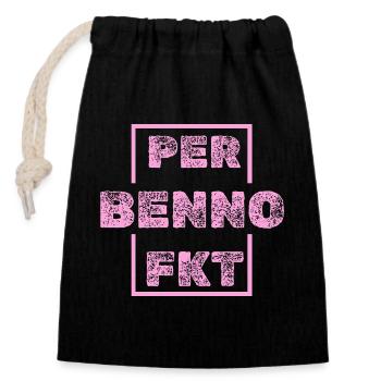 Benno as a unique - Closable cotton gift bag (14x20cm) - black - Front