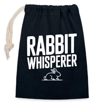 Rabbit Whisperer - Closable cotton gift bag (14x20cm) - navy - Front