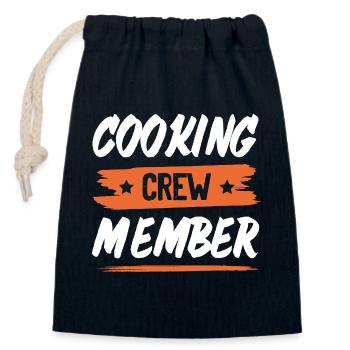 Équipe de cuisine - Sac cadeau en coton avec cordon (14 x 20 cm) - bleu marine - Devant