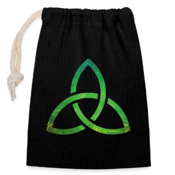 Celtic Knot - Closable cotton gift bag (14x20cm) - black - Front