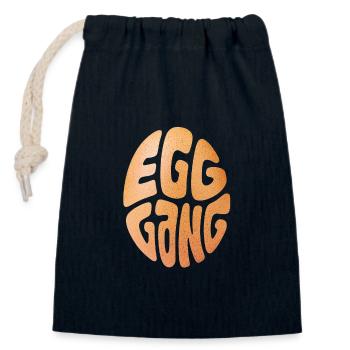 King of Eggs Textured - Closable cotton gift bag (14x20cm) - navy - Front