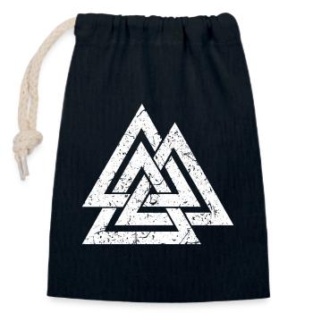 Valknut Symbol - Vikings Celts Germanic Peoples - Viking - Closable cotton gift bag (14x20cm) - navy - Front