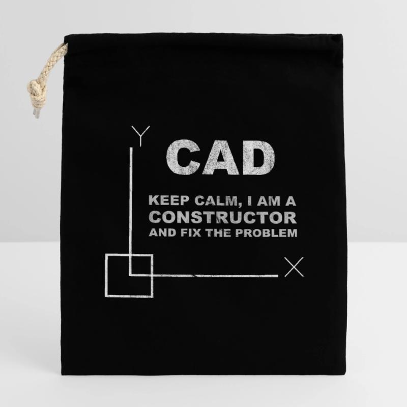 CAD Keep Calm Constructor Engineering Sac cadeau en coton avec cordon (14 x 20 cm)