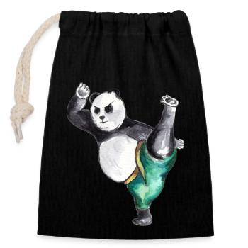 Kung-Fu Panda Baby - Closable cotton gift bag (14x20cm) - black - Front