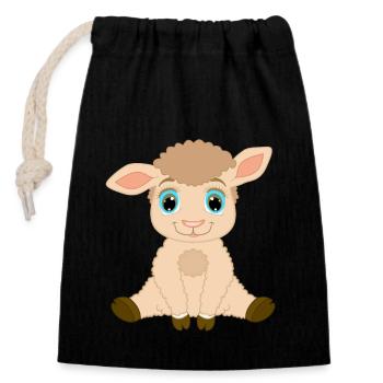 Lamb - Lamb - Closable cotton gift bag (14x20cm) - black - Front