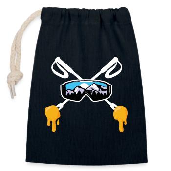 Ski- und Savoyer Fondue Mountain Skier Geschenk - Verschließbarer Geschenkbeutel aus Baumwolle (14x20cm) - Navy - Vorne