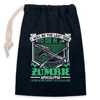 Zombie Apocalypse Games Gift - Closable cotton gift bag (14x20cm) - navy - Front
