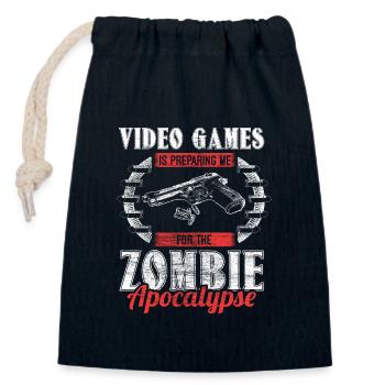 Zombie Apocalypse Zombies Horror Gift - Closable cotton gift bag (14x20cm) - navy - Front