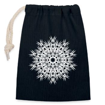 Geometrische Linien Mandala Form - Verschließbarer Geschenkbeutel aus Baumwolle (14x20cm) - Navy - Vorne