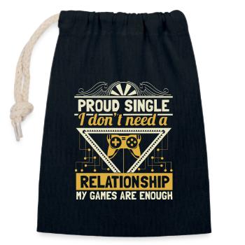 Single independence - Closable cotton gift bag (14x20cm) - navy - Front