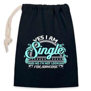 Single Solo Saying Gift Idea - Closable cotton gift bag (14x20cm) - navy - Front