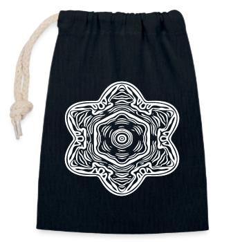 Geometrische Mandala Blumen Muster Form - Verschließbarer Geschenkbeutel aus Baumwolle (14x20cm) - Navy - Vorne