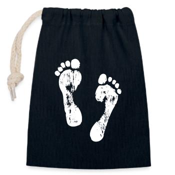 Footprints in the sand - Closable cotton gift bag (14x20cm) - navy - Front