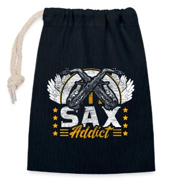 Saxophon Jazz Musik Geschenkidee - Verschließbarer Geschenkbeutel aus Baumwolle (14x20cm) - Navy - Vorne