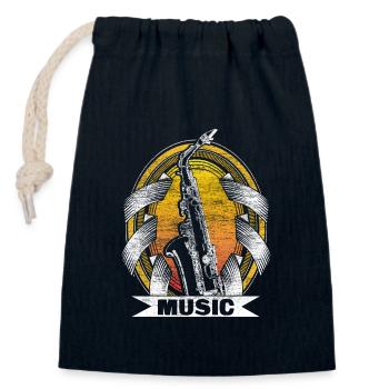 Saxophon Saxophonist Musik Geschenkidee - Verschließbarer Geschenkbeutel aus Baumwolle (14x20cm) - Navy - Vorne