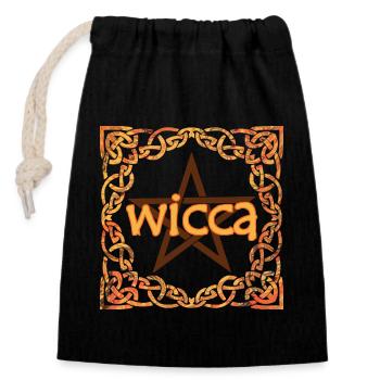Cadre celtique wicca e 118 - Sac cadeau en coton avec cordon (14 x 20 cm) - noir - Devant