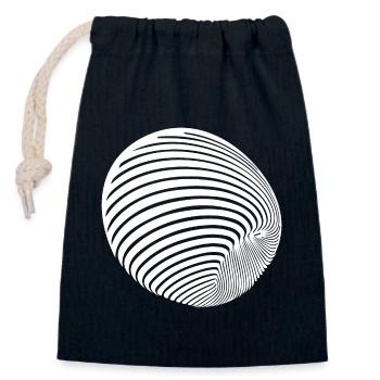 Geometrische Kugel Rolle mit Streifen - Verschließbarer Geschenkbeutel aus Baumwolle (14x20cm) - Navy - Vorne