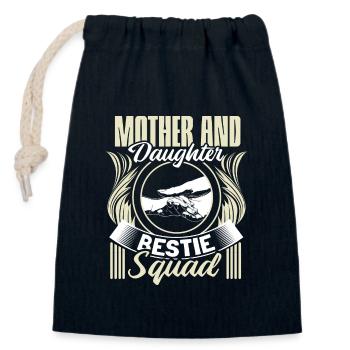 Mother and daughter Children's Day Parents Gift Idea - Closable cotton gift bag (14x20cm) - navy - Front