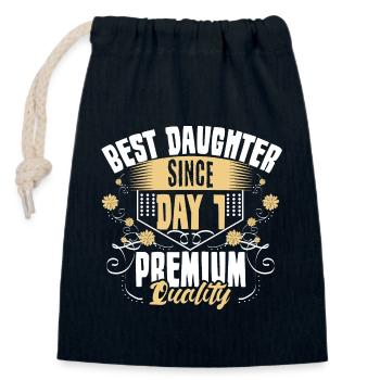 Best Daughter Parents Cute Gift - Closable cotton gift bag (14x20cm) - navy - Front