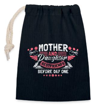 Mother and daughter cohesion gift - Closable cotton gift bag (14x20cm) - navy - Front