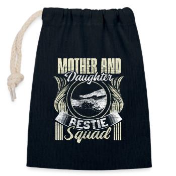 Mother and daughter Children's Day Parents Gift Idea - Closable cotton gift bag (14x20cm) - navy - Front