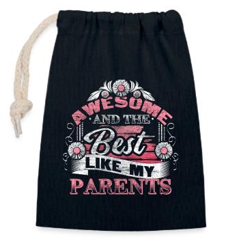 Best Daughter Parents Funny Gift Idea - Closable cotton gift bag (14x20cm) - navy - Front