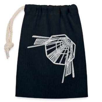Geometric Tunnel Lines Infinity Optics - Closable cotton gift bag (14x20cm) - navy - Front
