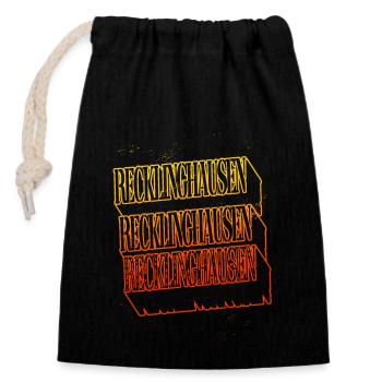 Recklinghausen Germany City Skyline Font - Closable cotton gift bag (14x20cm) - black - Front