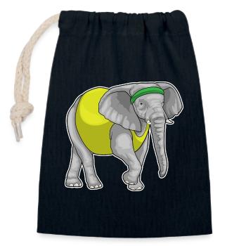 Elephant Jogger Jogging Sport - Sac cadeau en coton avec cordon (14 x 20 cm) - bleu marine - Devant