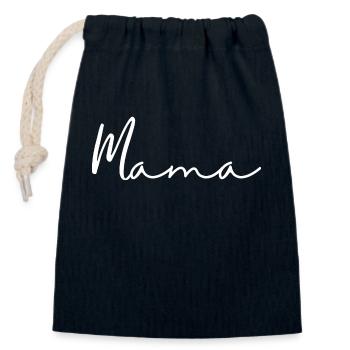mama - Closable cotton gift bag (14x20cm) - navy - Front