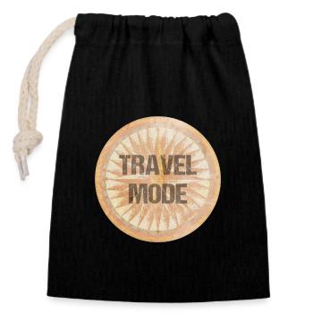 TRAVEL FASHION - Closable cotton gift bag (14x20cm) - black - Front