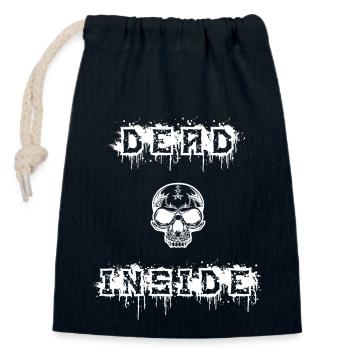 dead inside in white - Verschließbarer Geschenkbeutel aus Baumwolle (14x20cm) - Navy - Vorne