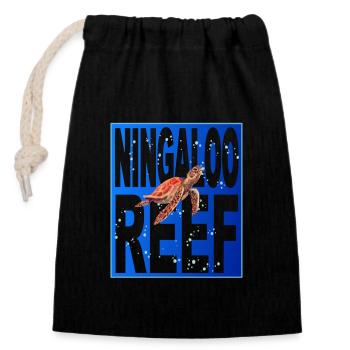 Ningaloo Reef - Australia - Verschließbarer Geschenkbeutel aus Baumwolle (14x20cm) - Schwarz - Vorne