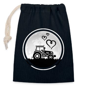 Traktor Traktorfahrer Schlepper "Traktor-Liebe" - Verschließbarer Geschenkbeutel aus Baumwolle (14x20cm) - Navy - Vorne