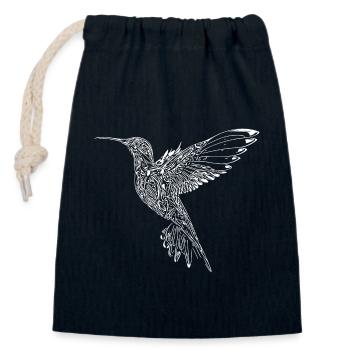Exotischer fliegender Kolibri breite Schwingen - Verschließbarer Geschenkbeutel aus Baumwolle (14x20cm) - Navy - Vorne