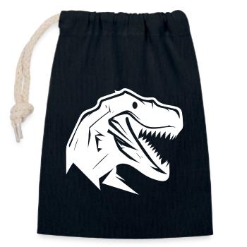 Conception de ventilateur Dinosaur T-Rex - Sac cadeau en coton avec cordon (14 x 20 cm) - bleu marine - Devant