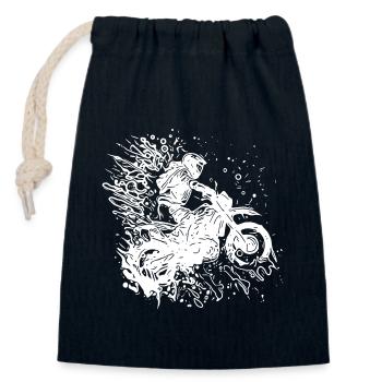 Motorrad Tattoo Splash Rennsport Style - Verschließbarer Geschenkbeutel aus Baumwolle (14x20cm) - Navy - Vorne