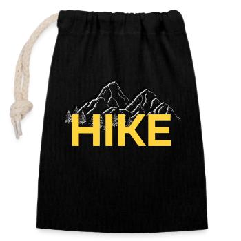 Hiking is a passion - Closable cotton gift bag (14x20cm) - black - Front