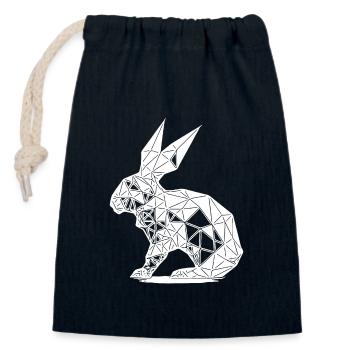 Geometric Rabbit Geometry Lines Rabbit - Closable cotton gift bag (14x20cm) - navy - Front