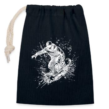 Cool Mountain Sports Jump Style Snowboard Move - Closable cotton gift bag (14x20cm) - navy - Front