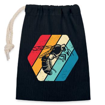 Hornisse Wespe Insekt Natur Retro - Verschließbarer Geschenkbeutel aus Baumwolle (14x20cm) - Navy - Vorne