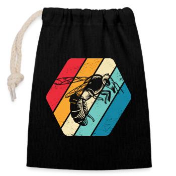Hornet Wasp Insect Nature Retro - Closable cotton gift bag (14x20cm) - black - Front