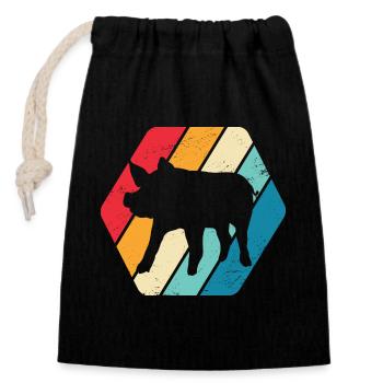 Pig Piglet Pig Farm Farm Farmer Animal Nature - Closable cotton gift bag (14x20cm) - black - Front