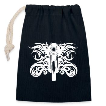 Tattoo Wild Flames Style Motor Racing - Closable cotton gift bag (14x20cm) - navy - Front