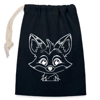 Schlauer Putziger Kinder Fuchs - Verschließbarer Geschenkbeutel aus Baumwolle (14x20cm) - Navy - Vorne