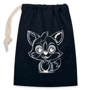 Süsser Kinder Fuchs großen Augen Ohren Portrait - Verschließbarer Geschenkbeutel aus Baumwolle (14x20cm) - Navy - Vorne