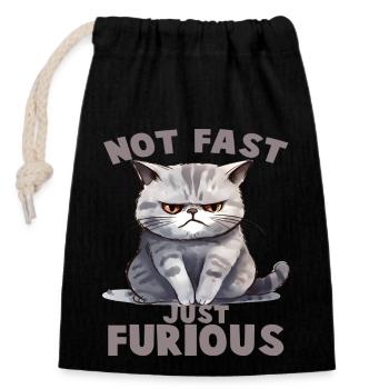 Not Fat just Furious - Closable cotton gift bag (14x20cm) - black - Front