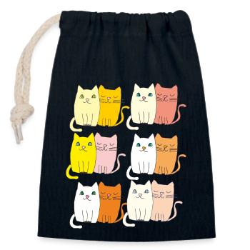 katzen lustig - Verschließbarer Geschenkbeutel aus Baumwolle (14x20cm) - Navy - Vorne